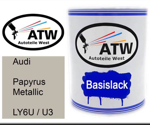 Audi, Papyrus Metallic, LY6U / U3: 1L Lackdose, von ATW Autoteile West.